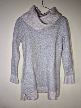 Cynthia Rowley Lambswool Blend Gray Cowl Neck Sweater Dress Tunic Size M